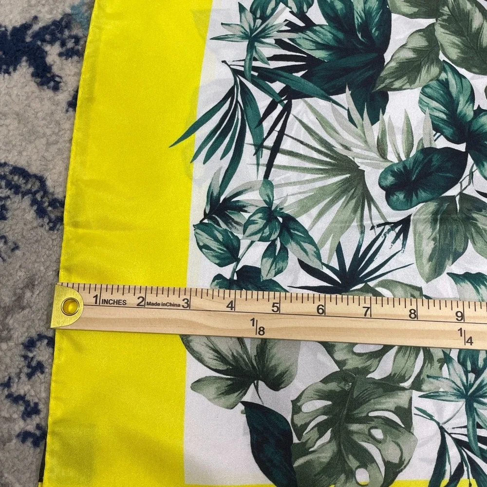 Le Camp Italian Silk Scarf Floral Leaves Tropical Resort Quiet Luxury Old‎ Money